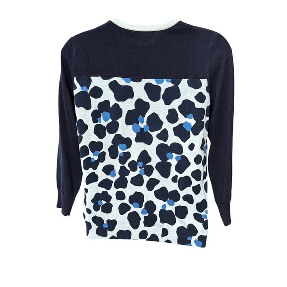 STEFAN GREEN blue, light blue and navy spotted print cardigan, size 2,(S/M) - Picture 4 of 8